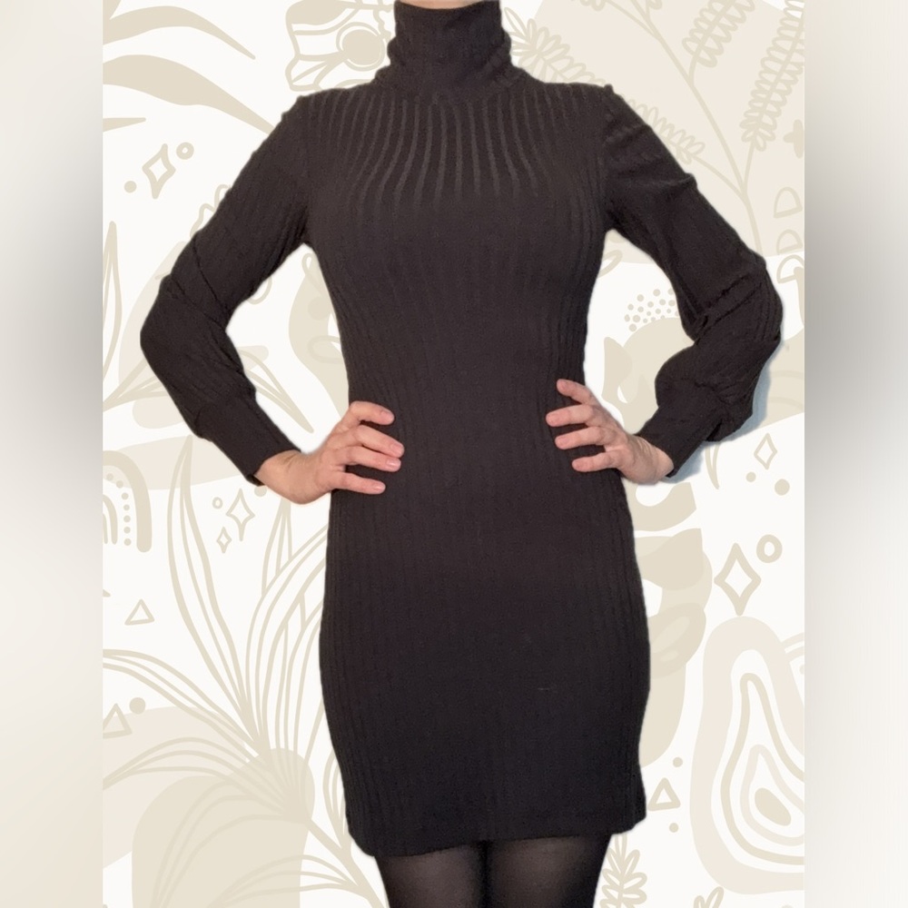 Ribbed Mock Neck Dress